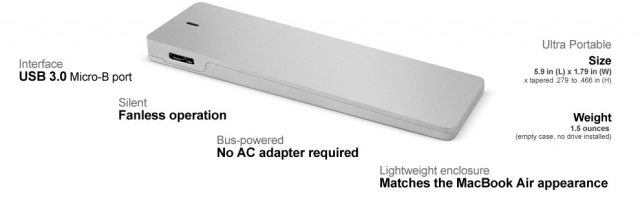 OWC Mercury Aura Envoy。スリムで見た目良し。USB3.0対応なところもいい