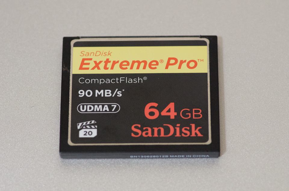 ベンチマークに使ったサンディスク Extreme Pro 64GB UDMA7 90MB/s CFカード