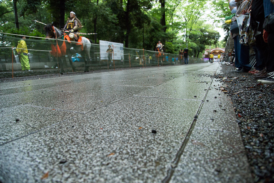 時折雨がパラついた大國魂神社の境内