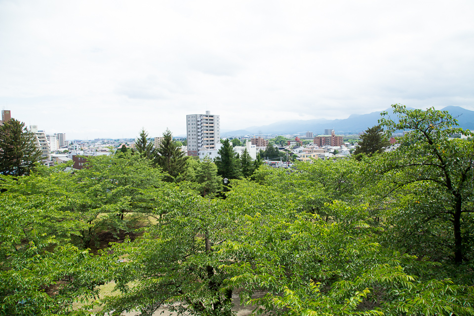 本丸跡から見る盛岡の町