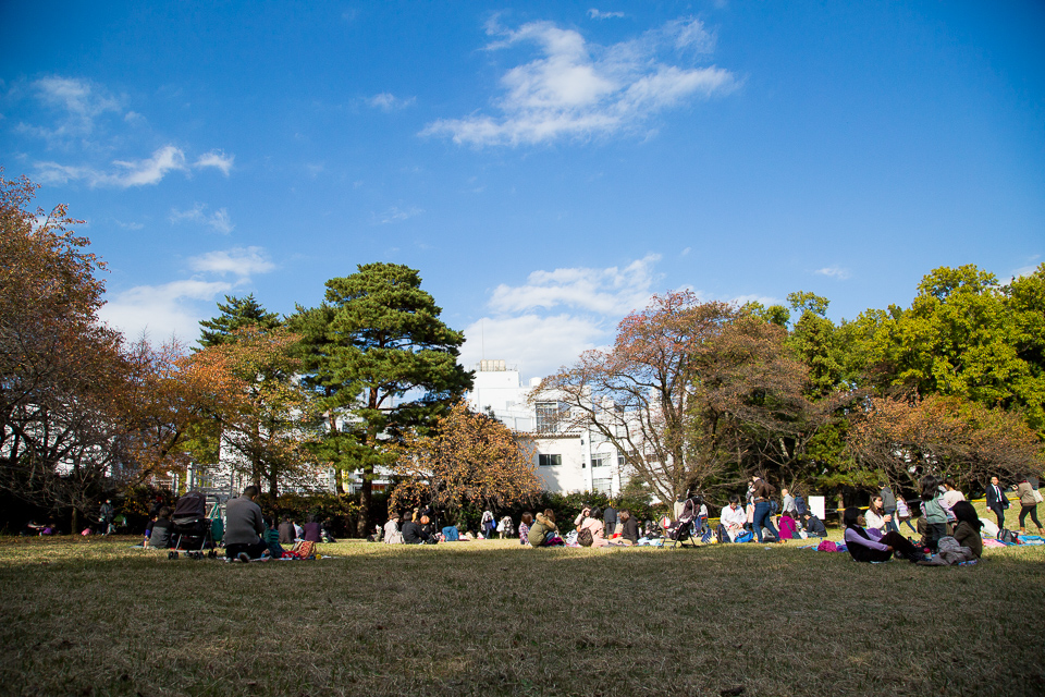 奥の広場は人も適度にまばらでのんびりした雰囲気