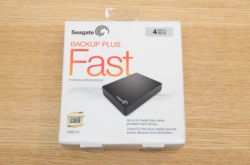 Seagate『Backup Plus Fast 4TB Portable External Hard Drive USB3.0』の箱