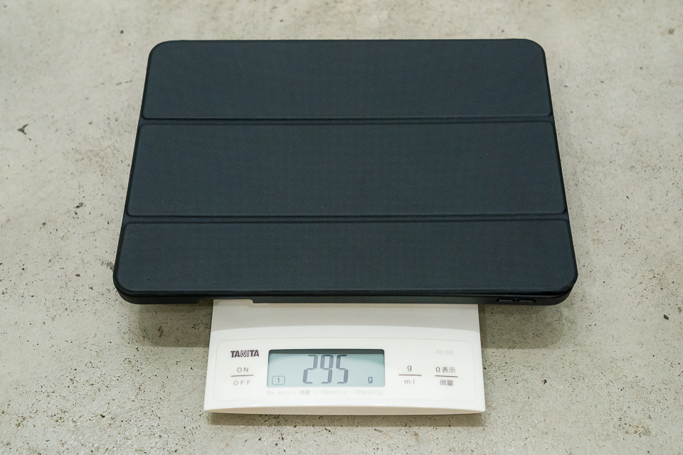 Ztotopペンホルダー付きiPad Proケースの実測重量は、295g