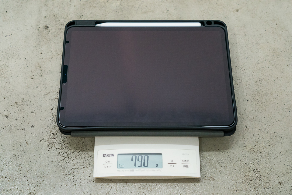 iPad ProとApple Pencil 2にZtotopのケースを合わせた重さは790g