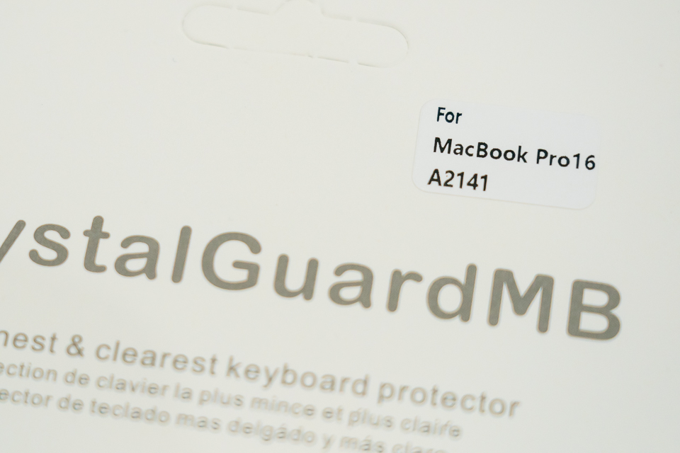 キーボードカバーのパッケージには「for MacBook Pro16 A2141」の表示
